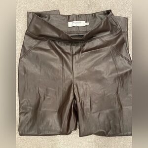 M.M.LaFleur Brown Vegan Leather Leggings